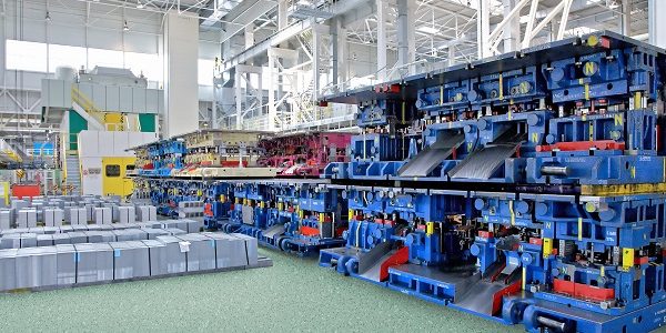 stamping lines for small car parts in a plant